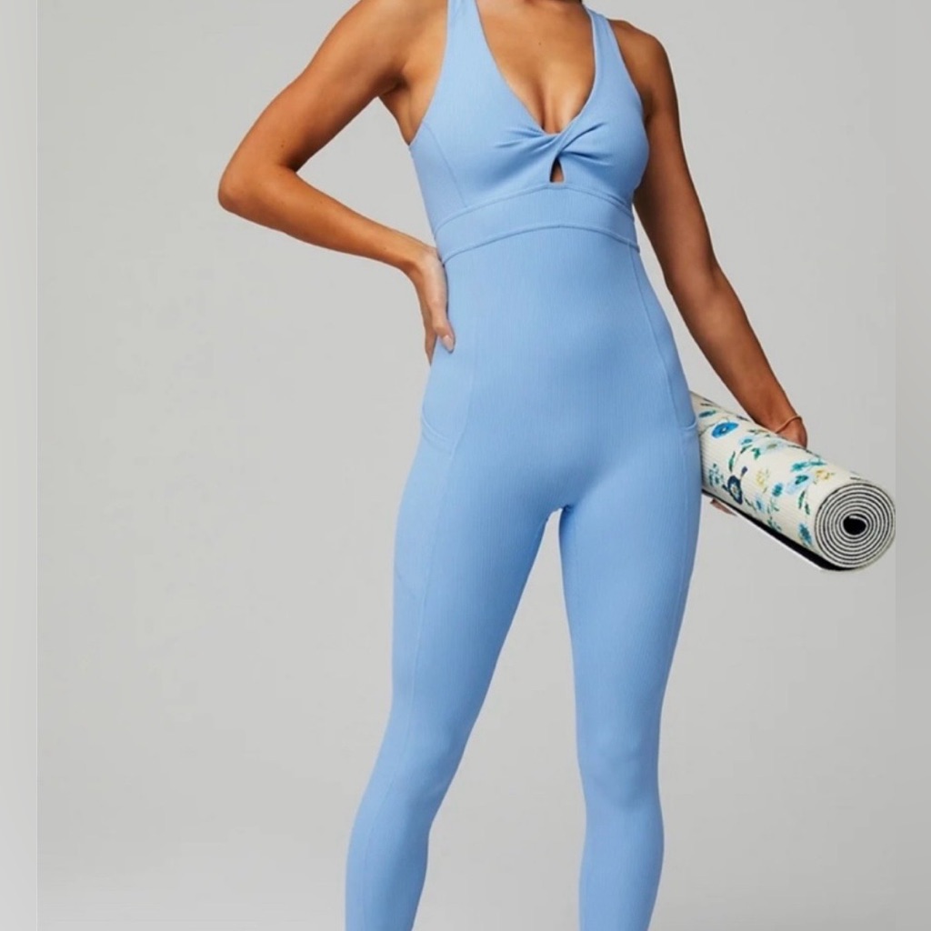 Fabletics Twist Front Oasis Rib Pocket Jumpsuit